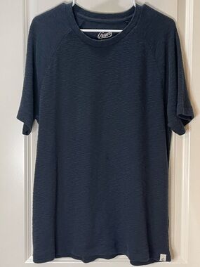 Grayers 100% Cotton Short Sleeve Textured Tee in Black/Blue  L